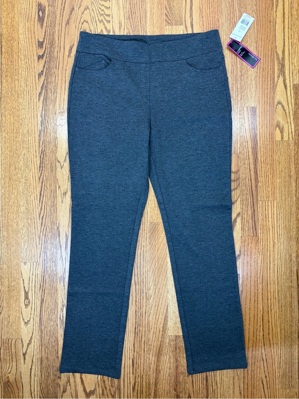 NWT Woven Charcoal Stretch Ponte Skinny Pants (14)